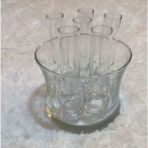 Rare Mid Century Vodka or Cordial Set with 6 shot glasses